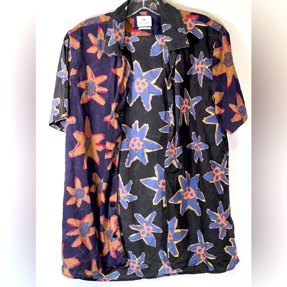 Men's Floral Casual Fit Short Sleeve Button Down Shirt